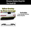 Vinyl Chrome Delete Grille Side Window Rear Blackout Decal Stickers Overlay Film Fits Audi Q5