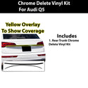 Vinyl Chrome Delete Grille Side Window Rear Blackout Decal Stickers Overlay Film Fits Audi Q5