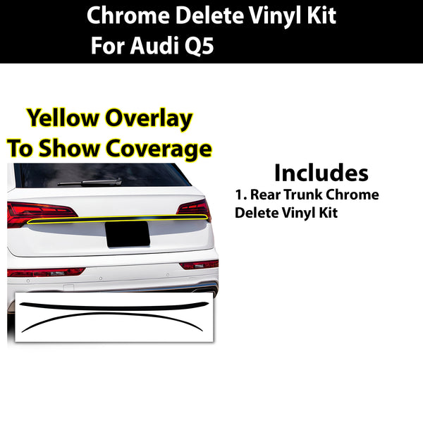 Vinyl Chrome Delete Grille Side Window Rear Blackout Decal Stickers Overlay Film Fits Audi Q5