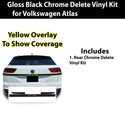 Vinyl Chrome Delete Grille Side Window Rear Blackout Decal Stickers Overlay Film Fits Volkswagen Atlas 2021-2025