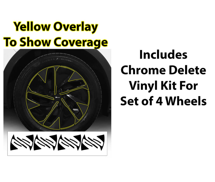 Vinyl Chrome Delete Side Badge Wheel Rim Blackout Decal Stickers Overlay Film Fits Volkswagen ID.4 2021 - 2025 - Bogar Tech Designs