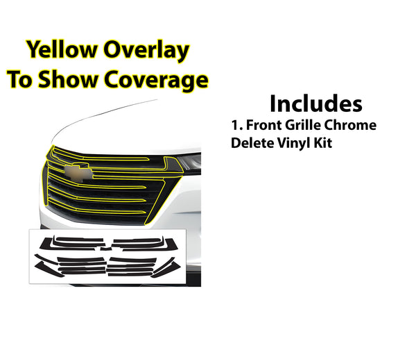 Vinyl Chrome Delete Grille Side Window Blackout Decal Stickers Overlay Film Fits Chevrolet Traverse 2018 - 2023 - Bogar Tech Designs