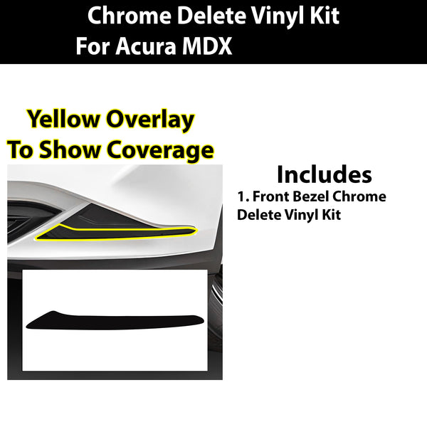 Vinyl Chrome Delete Grille Side Window Rear Blackout Decal Stickers Overlay Film Fits Acura MDX 2022-2025