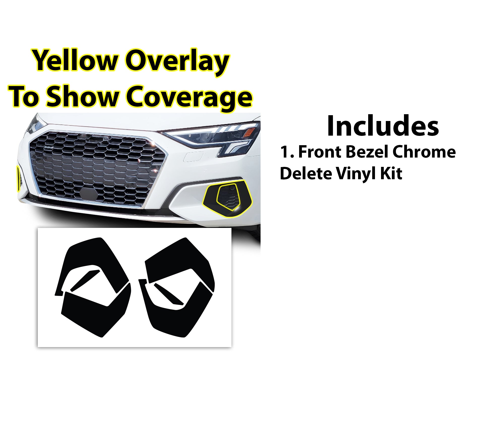 Vinyl Chrome Delete Grille Window Wheel Blackout Decal Stickers Overlay Film Fits Audi A3 2022 - 2025 - Bogar Tech Designs