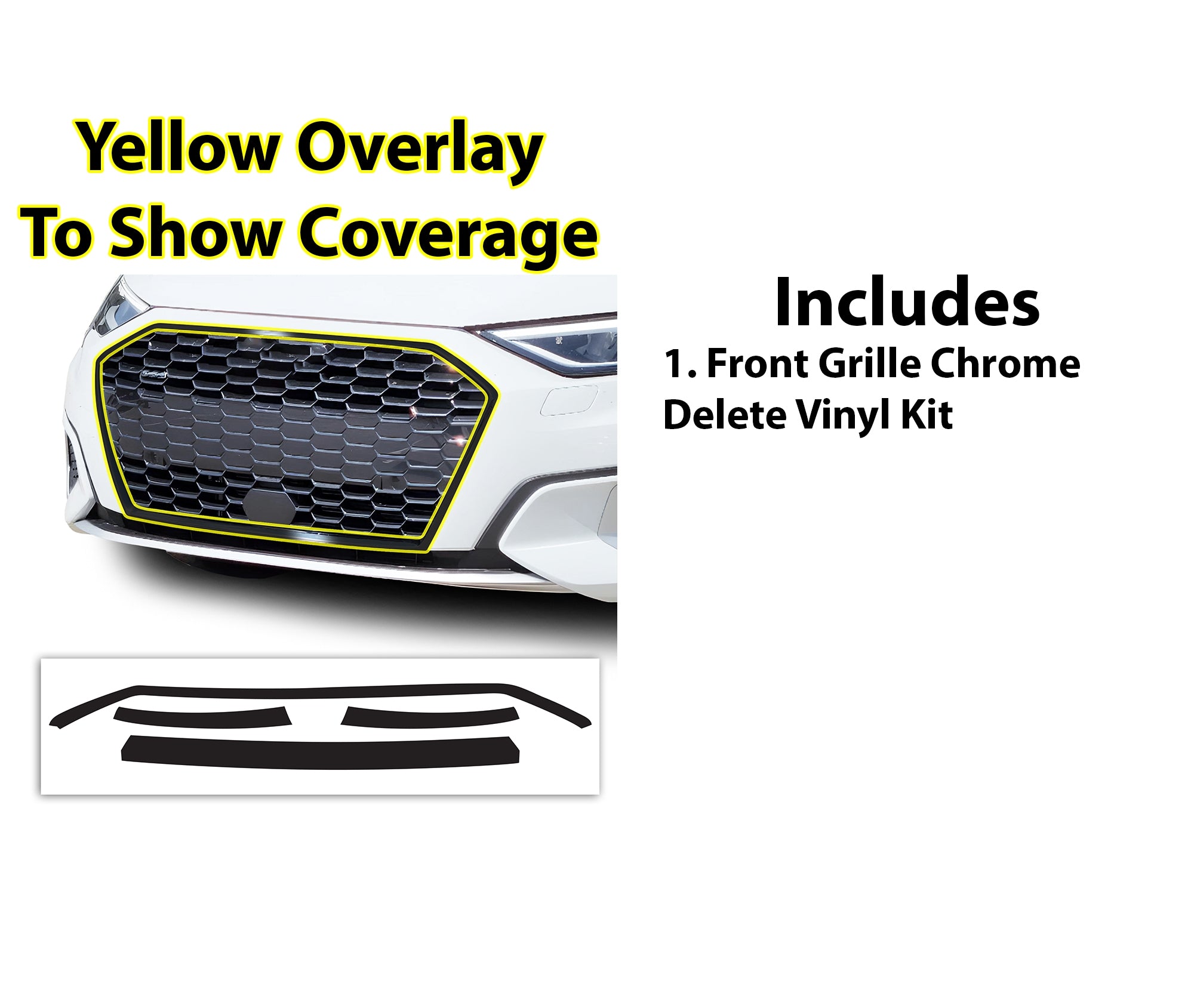 Vinyl Chrome Delete Grille Window Wheel Blackout Decal Stickers Overlay Film Fits Audi A3 2022 - 2025 - Bogar Tech Designs