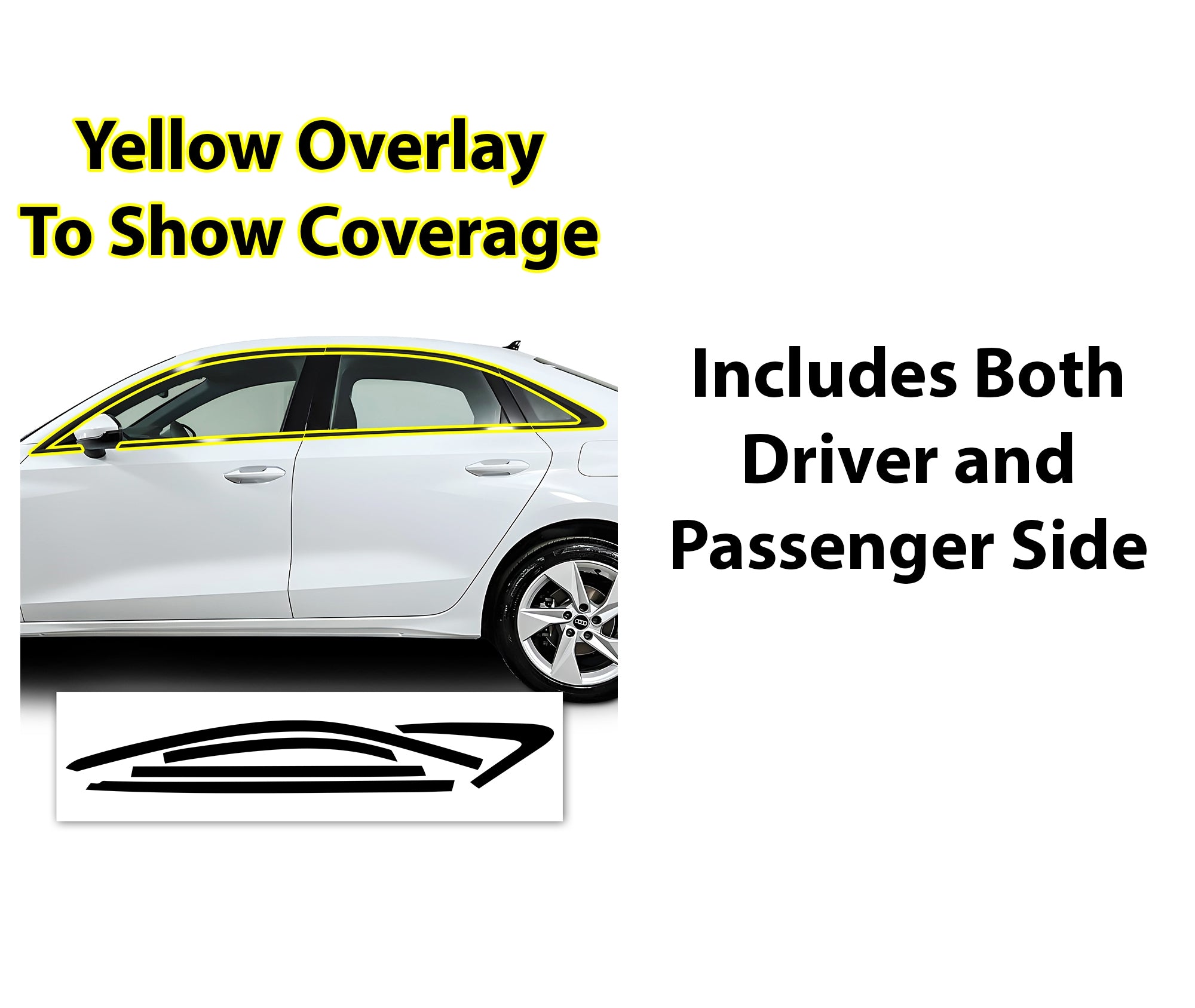 Vinyl Chrome Delete Grille Window Wheel Blackout Decal Stickers Overlay Film Fits Audi A3 2022 - 2025 - Bogar Tech Designs