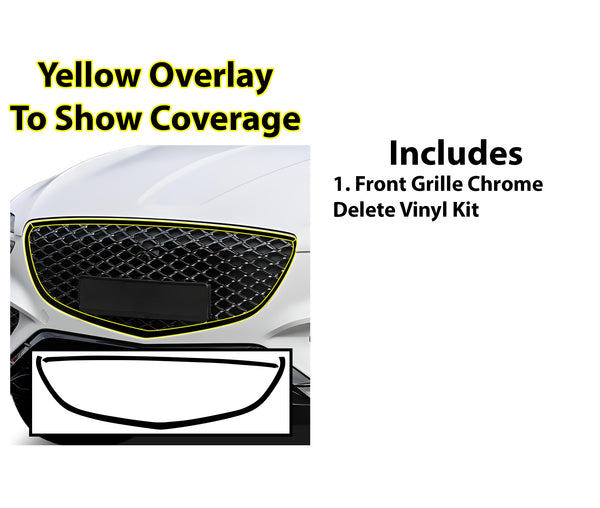 Vinyl Chrome Delete Side Window Trim Blackout Decal Stickers Overlay Film Fits Genesis GV70 2022-2025