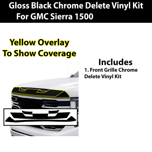 Vinyl Chrome Delete Blackout Decal Stickers Overlay Film Fits GMC Sierra 1500 2022 - 2025 - Bogar Tech Designs