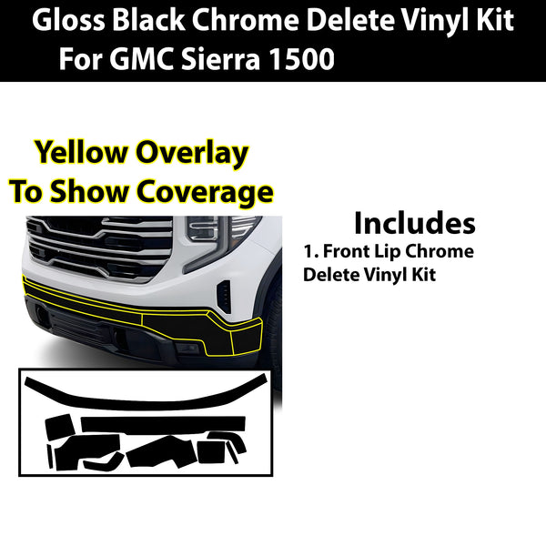 Vinyl Chrome Delete Blackout Decal Stickers Overlay Film Fits GMC Sierra 1500 2022 - 2025 - Bogar Tech Designs