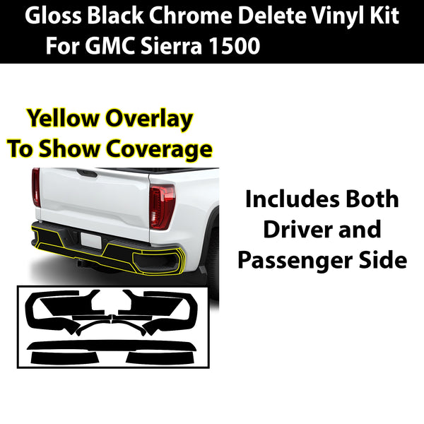 Vinyl Chrome Delete Blackout Decal Stickers Overlay Film Fits GMC Sierra 1500 2022 - 2025 - Bogar Tech Designs