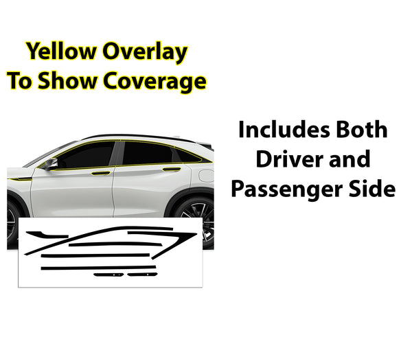 Vinyl Chrome Delete Grille Side Window Wheel Blackout Decal Stickers Overlay Film Fits Infiniti QX55 2022 - 2025 - Bogar Tech Designs