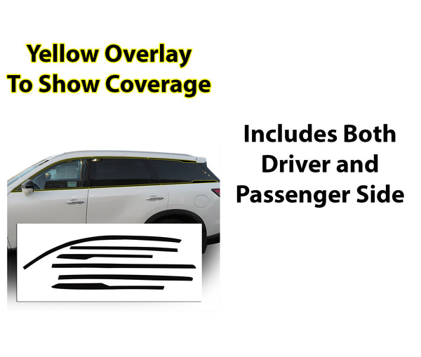 Vinyl Chrome Delete Grille Side Window Rear Blackout Decal Stickers Overlay Film Fits Infiniti QX60 2022 - 2025 - Bogar Tech Designs