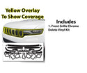 Vinyl Chrome Delete Grille Side Window Rear Blackout Decal Stickers Overlay Film Fits Jeep Wagoneer 2022-2025