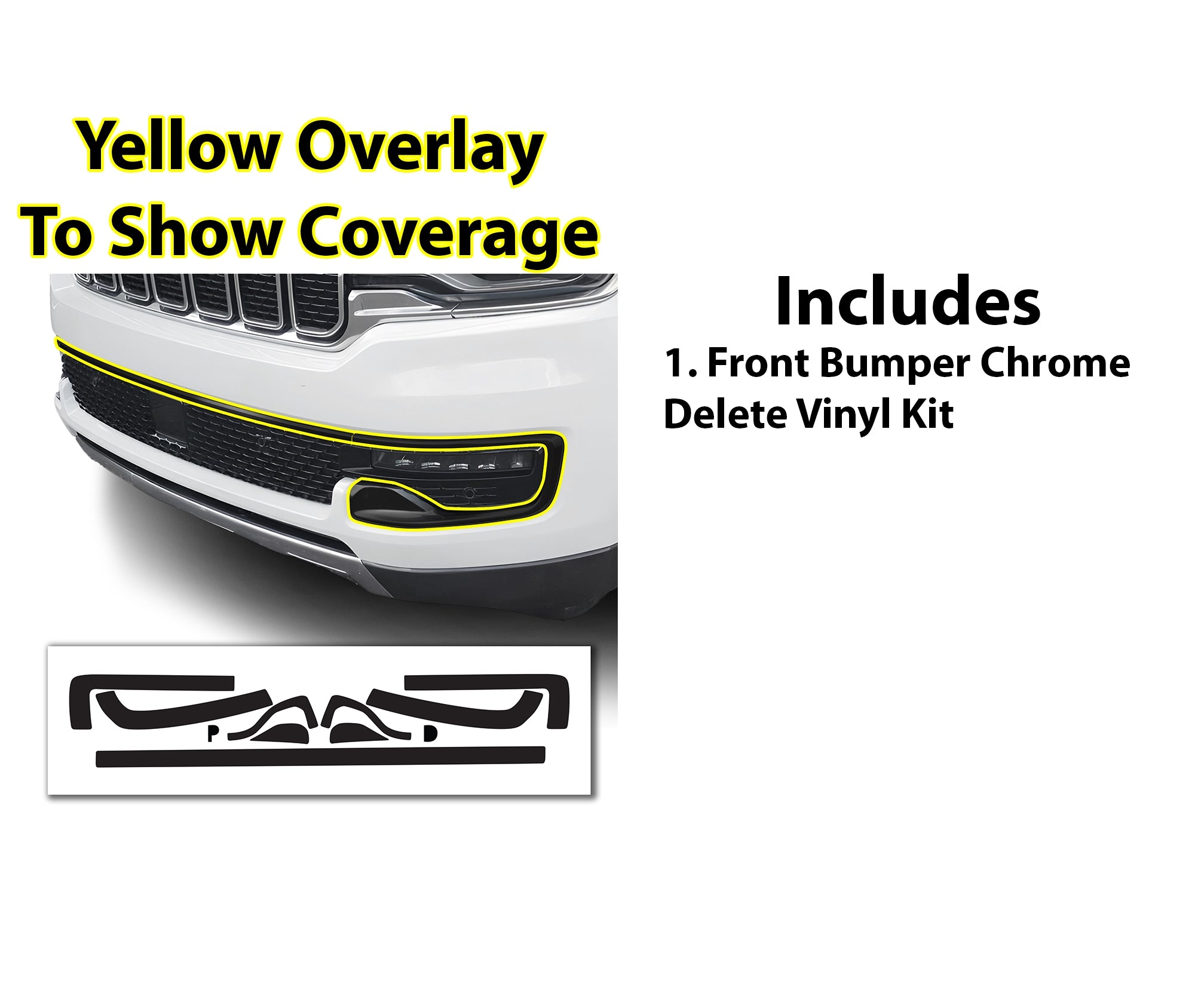 Vinyl Chrome Delete Grille Side Window Rear Blackout Decal Stickers Overlay Film Fits Jeep Wagoneer 2022 - 2025 - Bogar Tech Designs