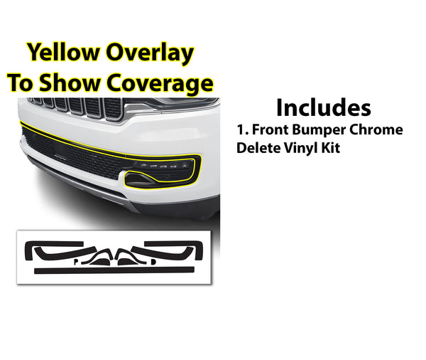 Vinyl Chrome Delete Grille Side Window Rear Blackout Decal Stickers Overlay Film Fits Jeep Wagoneer 2022-2025