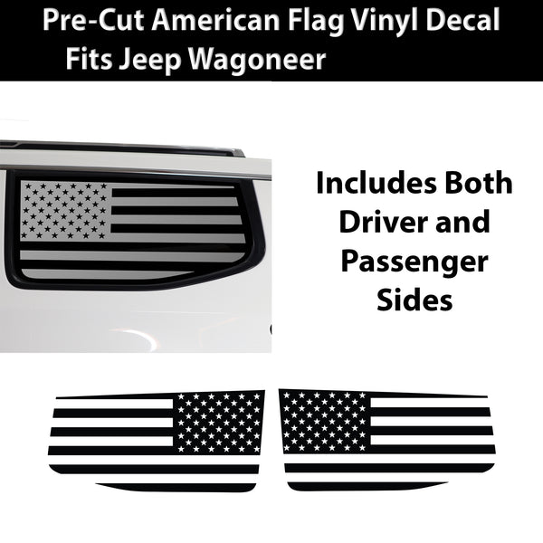 Quarter Window American Flag Vinyl Decal Stickers Fits Jeep Wagoneer 2022 2023 2024 2025