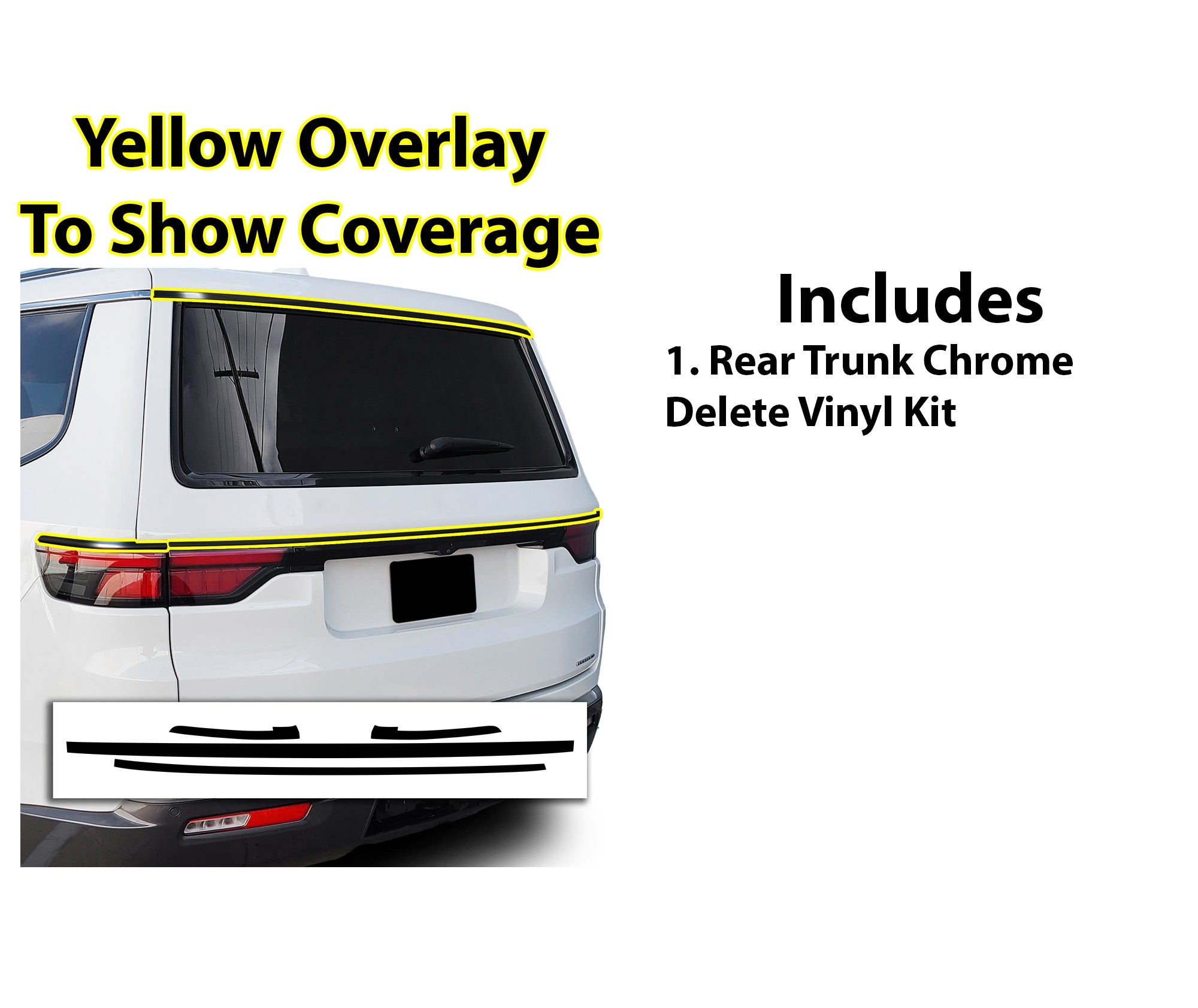 Vinyl Chrome Delete Grille Side Window Rear Blackout Decal Stickers Overlay Film Fits Jeep Wagoneer 2022 - 2025 - Bogar Tech Designs