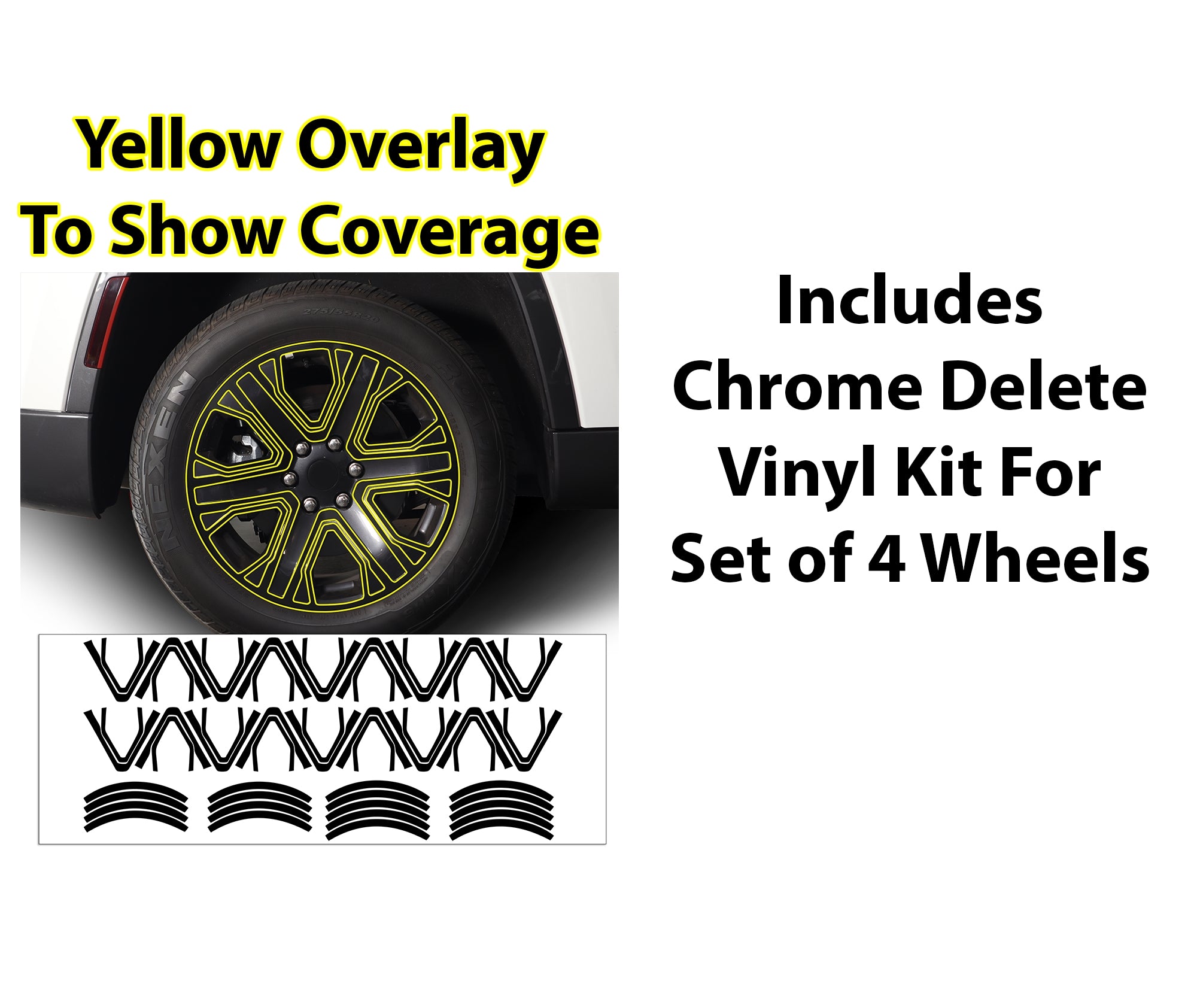 Vinyl Chrome Delete Grille Side Window Rear Blackout Decal Stickers Overlay Film Fits Jeep Wagoneer 2022 - 2025 - Bogar Tech Designs