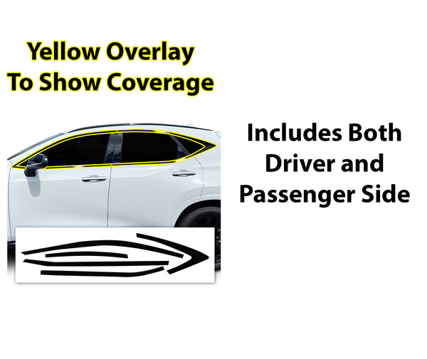 Vinyl Chrome Delete Side Window Wheel Blackout Decal Stickers Overlay Film Fits Lexus NX 2022-2025