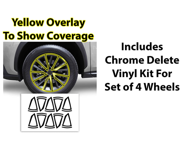 Vinyl Chrome Delete Side Window Wheel Blackout Decal Stickers Overlay Film Fits Lexus NX 2022-2025