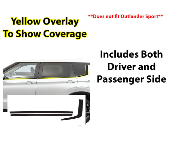Vinyl Chrome Delete Grille Side Window Rear Blackout Decal Stickers Overlay Film Fits Mitsubishi Outlander 2022-2025