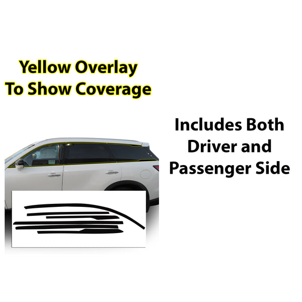 Vinyl Chrome Delete Grille Side Window Rear Blackout Decal Stickers Overlay Film Fits Infiniti QX60 2022-2025