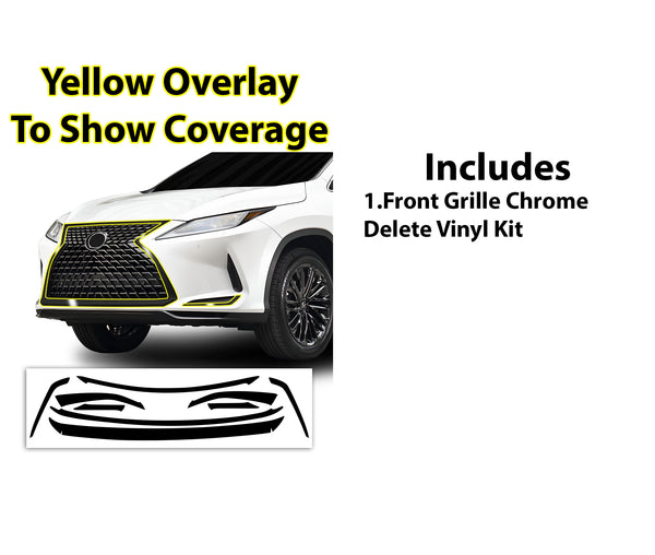 Vinyl Chrome Delete Side Window Front Rear Bumper Wheel Rim Trim Blackout Decal Stickers Overlay Film Fits Lexus RX 2016 - 2022 - Bogar Tech Designs