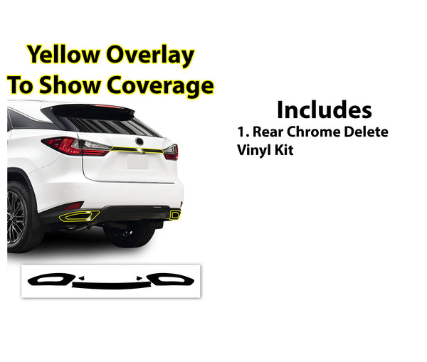 Vinyl Chrome Delete Side Window Front Rear Bumper Wheel Rim Trim Blackout Decal Stickers Overlay Film Fits Lexus RX 2016 - 2022 - Bogar Tech Designs