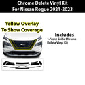 Vinyl Chrome Delete Wheel Sides Front Rear Bumper Trim Blackout Decal Stickers Overlay Film Fits Nissan Rogue 2021 - 2025 - Bogar Tech Designs