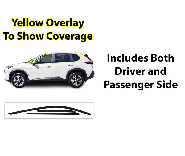 Vinyl Chrome Delete Wheel Sides Front Rear Bumper Trim Blackout Decal Stickers Overlay Film Fits Nissan Rogue 2021 - 2025 - Bogar Tech Designs