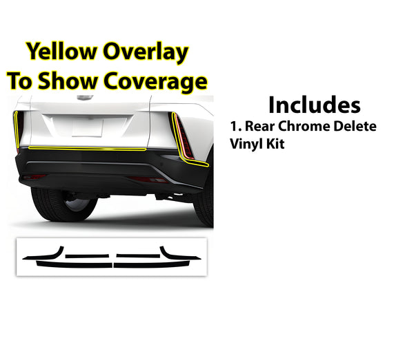 Vinyl Chrome Delete Grille Side Window Rear Blackout Decal Stickers Overlay Film Fits Cadillac Lyriq 2023 - 2025 - Bogar Tech Designs