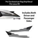 Quarter Window American Flag Vinyl Decal Stickers Fits Lexus RX 2023 - 2025 - Bogar Tech Designs