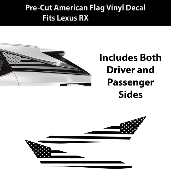 Quarter Window American Flag Vinyl Decal Stickers Fits Lexus RX 2023 - 2025 - Bogar Tech Designs
