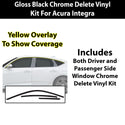 Acura Integra 2023-2026 Window Trim Blackout Chrome Delete Kit – Precut Gloss Black Vinyl Overlays