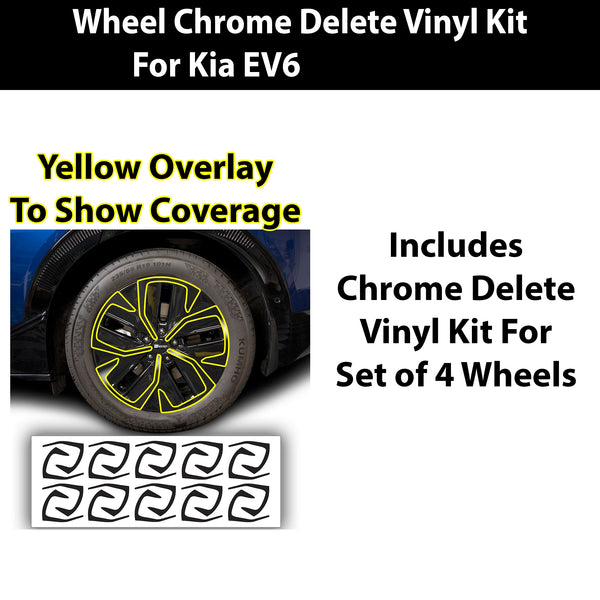 Vinyl Chrome Delete Wheel Sides Front Rear Bumper Trim Blackout Decal Stickers Overlay Film Fits Kia EV6 2022 - 2025 - Bogar Tech Designs