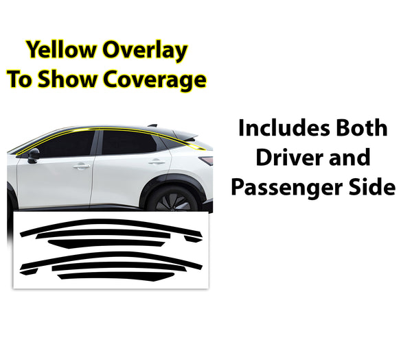 Vinyl Chrome Delete Side Window Blackout Decal Stickers Overlay Film Fits Nissan Ariya 2023 - 2025 - Bogar Tech Designs