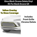 Buick Encore GX 2020-2026 Front Grille Blackout Chrome Delete Kit – Precut Gloss Black Vinyl Overlays