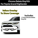 Vinyl Chrome Delete Grille Side Window Blackout Decal Stickers Overlay Film Fits Toyota Grand Highlander 2024 2025 - Bogar Tech Designs