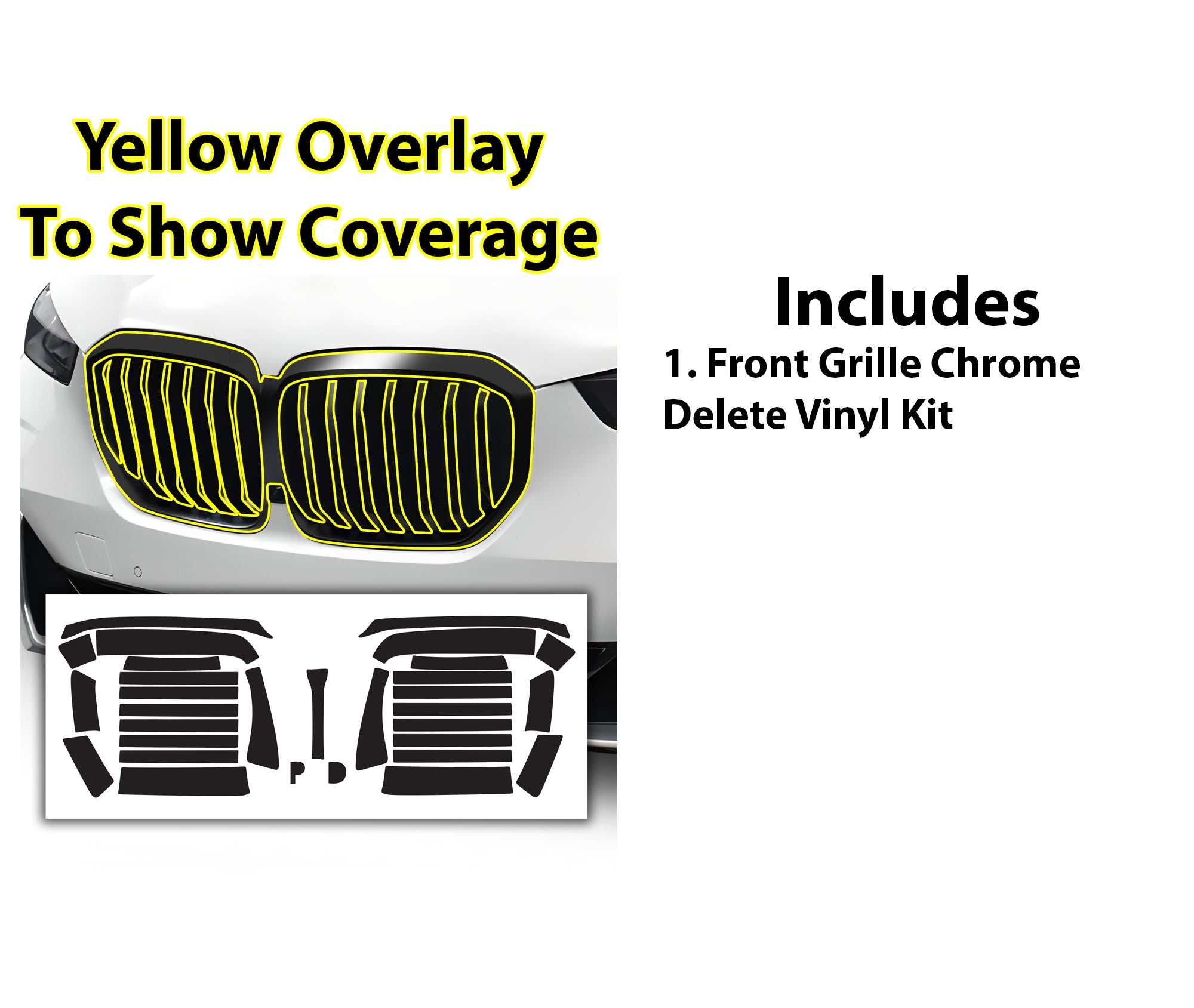 Vinyl Chrome Delete Grille Side Window Blackout Decal Stickers Overlay Film Fits BMW X5 2019 - 2025 - Bogar Tech Designs