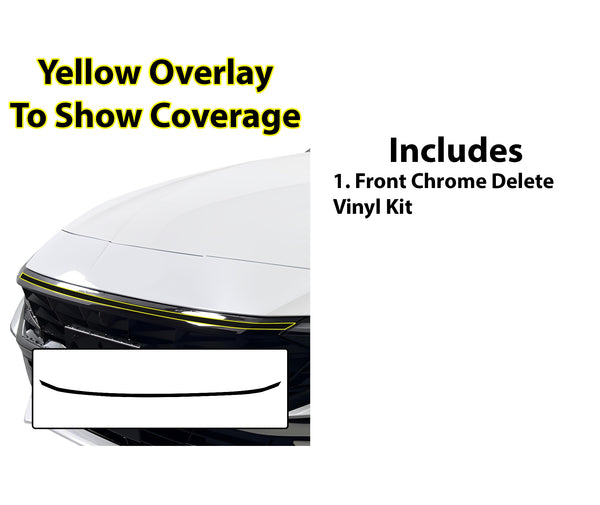 Vinyl Chrome Delete Front Rear Bumper Blackout Decal Stickers Overlay Film Fits Hyundai Elantra 2024-2025