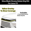 Vinyl Chrome Delete Blackout Decal Stickers Overlay Film Fits Lexus TX 2024-2025