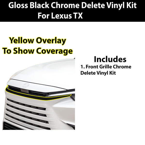 Vinyl Chrome Delete Blackout Decal Stickers Overlay Film Fits Lexus TX 2024-2025