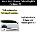 Vinyl Chrome Delete Blackout Decal Stickers Overlay Film Fits Lexus TX 2024-2025