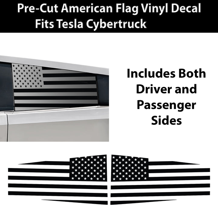 Rear Window American Flag Vinyl Decal Stickers Fits Tesla Cybertruck - Bogar Tech Designs