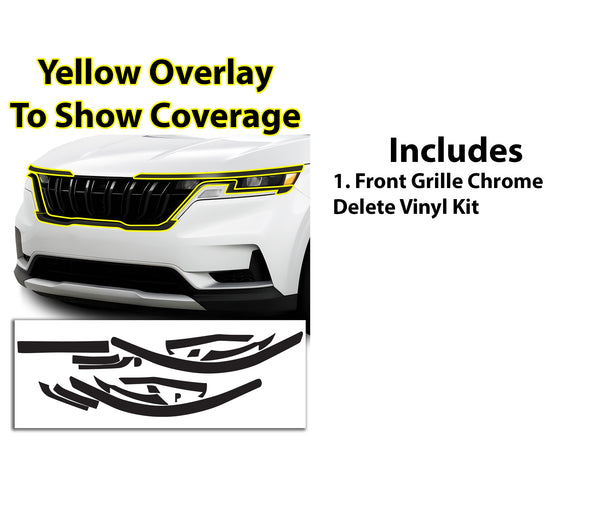 Vinyl Chrome Delete Grille Side Window Rear Blackout Decal Stickers Overlay Film Fits Kia Carnival 2022-2025