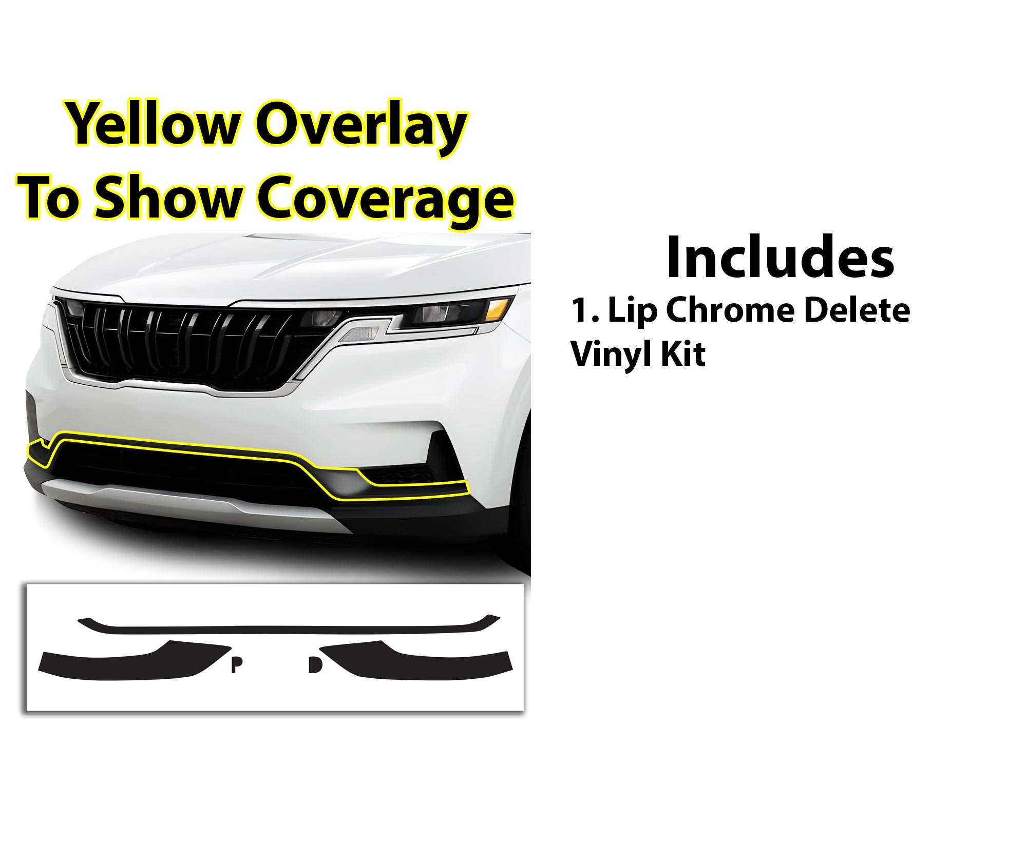 Kia Carnival 2022-2026 Blackout Chrome Delete Kit – Precut Gloss Black Vinyl Overlays