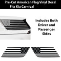 Quarter Window American Flag Vinyl Decal Stickers Fits Kia Carnival 2022 - 2025 - Bogar Tech Designs
