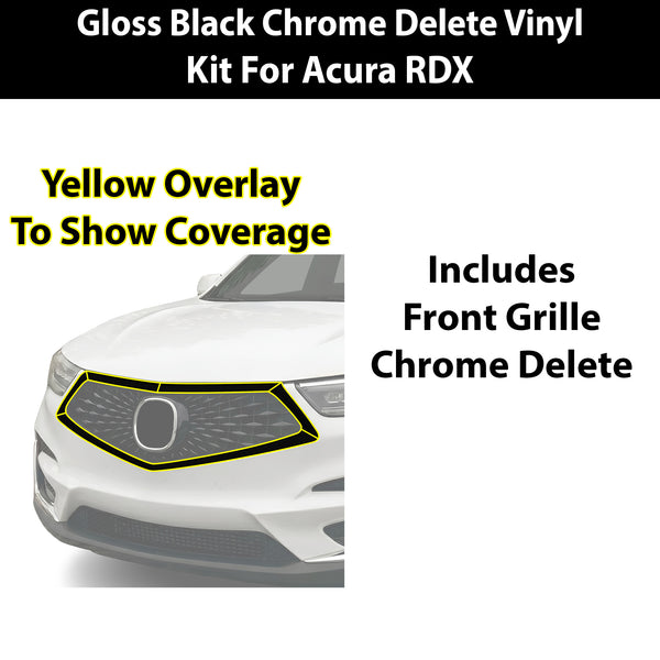 Acura RDX 2019-2026 Blackout Chrome Delete Kit - Precut Gloss Black Vinyl Overlays