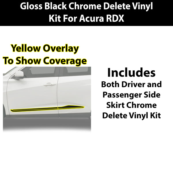 Acura RDX 2019-2026 Blackout Chrome Delete Kit - Precut Gloss Black Vinyl Overlays