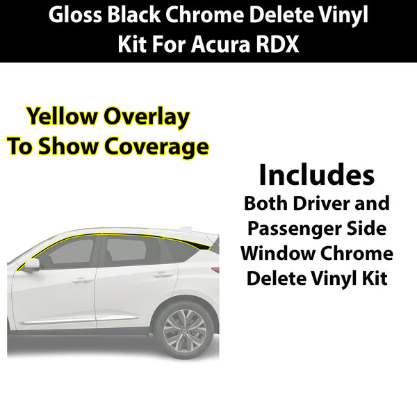 Acura RDX 2019-2026 Blackout Chrome Delete Kit - Precut Gloss Black Vinyl Overlays